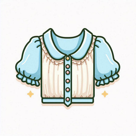 Illustration of a baby blouse on a white background with starsのイラスト素材