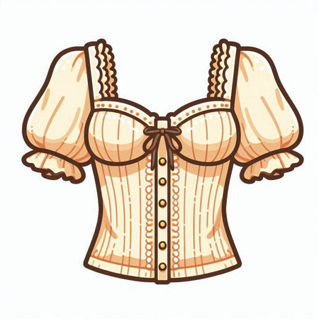 Corset with bow isolated on a white background. Vector illustration.のイラスト素材