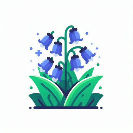 Bluebells. Spring flowers. Vector illustration in flat style.のイラスト素材