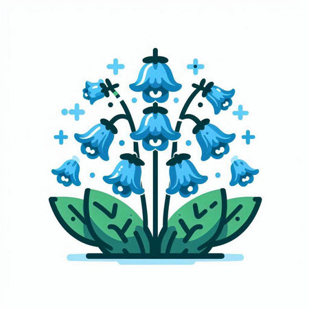 Bluebell. Hand drawn vector illustration. Isolated on white background.のイラスト素材