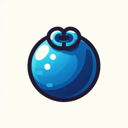 Blueberry icon. Vector illustration isolated on white background. Cartoon style.のイラスト素材