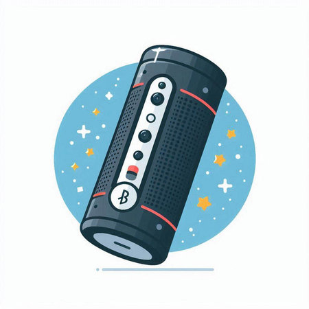 Vector illustration of a speaker with a microphone on a white background.のイラスト素材