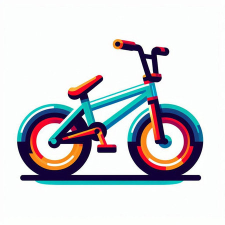 Colorful bicycle icon on a white background. Vector illustration EPS10のイラスト素材