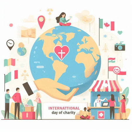 International Day of Charity. International Day of Charity concept. Vector illustrationのイラスト素材