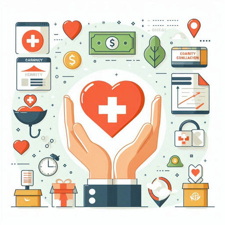 Flat design modern vector illustration concept of healthcare and medical services.のイラスト素材