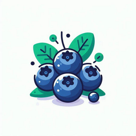 Blueberry vector illustration. Isolated berry icon on white background.のイラスト素材