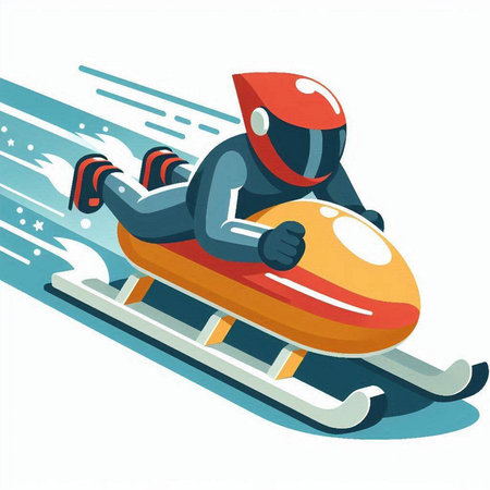 Vector illustration of a snowboarder riding on a snowy hill.のイラスト素材