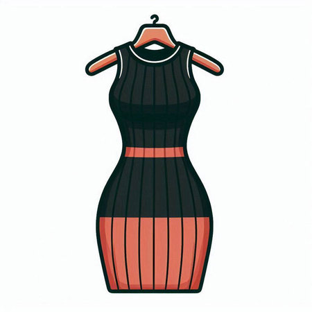 Illustration of a dress on a hanger on a white backgroundのイラスト素材