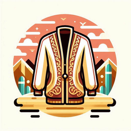 Jacket on the background of the city. Vector illustration for your designのイラスト素材