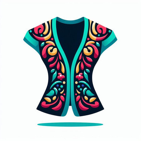 Tribal design of women's blouse. Vector illustration.のイラスト素材