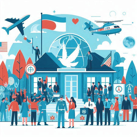 People at the airport. Traveling by plane. Vector illustration.のイラスト素材