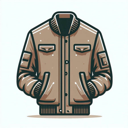 Vector illustration of a jacket isolated on white background. Cartoon style.のイラスト素材