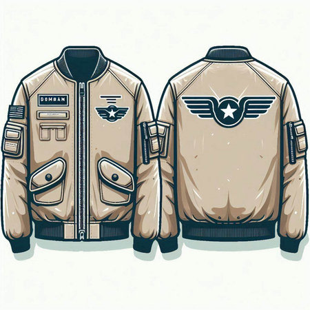 Vintage military jacket. Vector illustration isolated on a white background.のイラスト素材