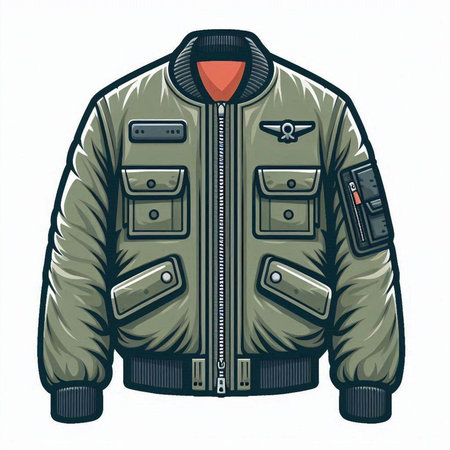 Vector illustration of a male jacket isolated on a white background. Cartoon style.のイラスト素材