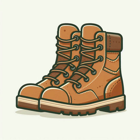 Hiking boot icon isolated on a white background. Vector illustration.のイラスト素材