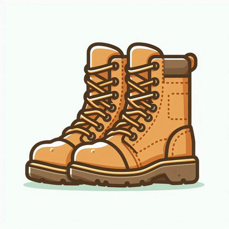 Hiking boot isolated on white background. Vector illustration. Eps 10.のイラスト素材