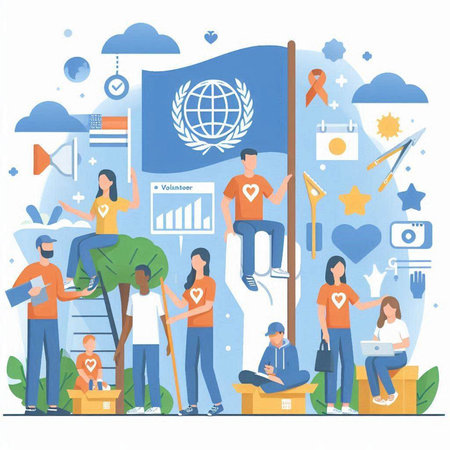 Teamwork concept in flat design style. Teamwork, partnership, collaboration, cooperation, cooperation. Vector illustrationのイラスト素材