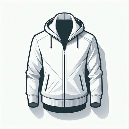 Men's winter jacket on a white background. Vector illustration of a white jacket.のイラスト素材