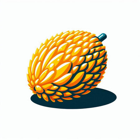 Illustration of a ripe durian on a white background. Vector illustrationのイラスト素材