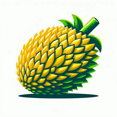 Pineapple tropical fruit on a white background. Vector illustration.のイラスト素材