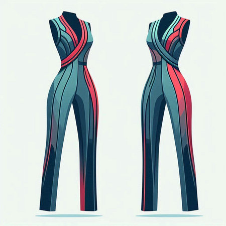 Fashionable sportswear for women. Vector illustration of a woman's clothing.のイラスト素材