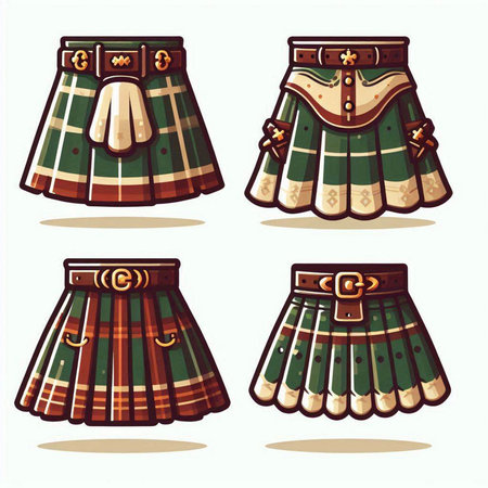 Scottish scottish bagpipes set. Vector illustration.のイラスト素材