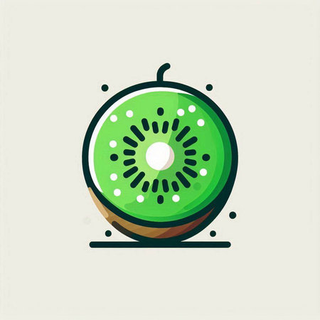 Kiwi fruit icon. Vector illustration of kiwi.のイラスト素材