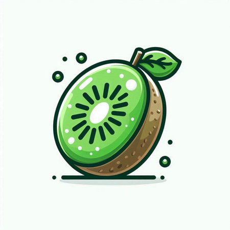 Kiwi fruit icon. Vector illustration of kiwi.のイラスト素材