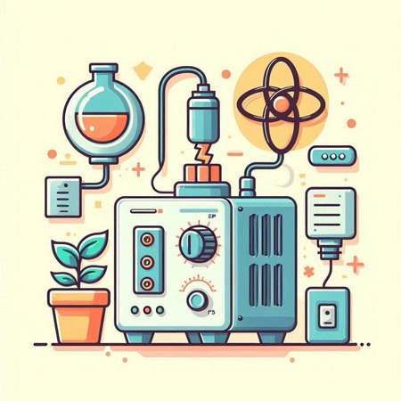 Science laboratory equipment. Vector illustration in flat linear style. Chemistry and biology.のイラスト素材