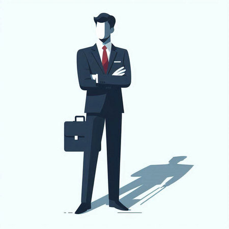Businessman with a briefcase. Vector illustration in cartoon style.のイラスト素材