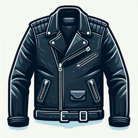 Men's leather jacket. Vector illustration of a man's jacket.のイラスト素材