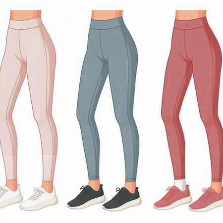 Women's sport leggings on a white background. Vector illustration.のイラスト素材