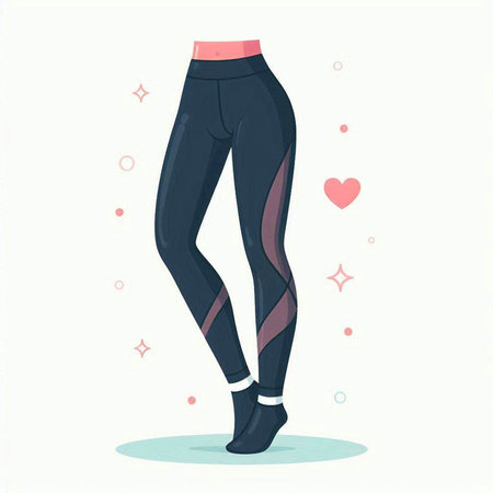 Female legs in leggings on a white background. Vector illustration.のイラスト素材