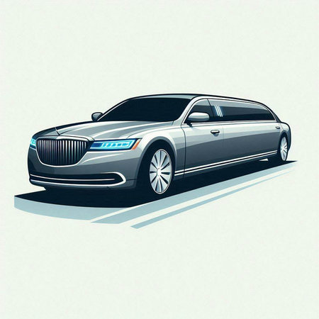 Vector illustration of a luxury limousine on a white background.のイラスト素材