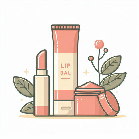 Cosmetic products. Vector illustration of a set of cosmetic products.のイラスト素材