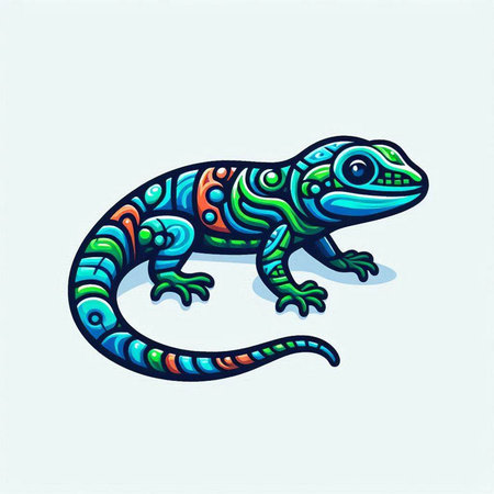 Lizard colorful vector illustration. Isolated on white background. Vector illustration.のイラスト素材