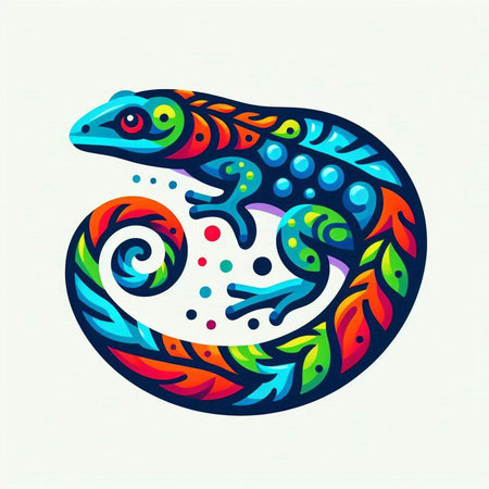Colorful lizard on a white background. Vector illustration for your designのイラスト素材
