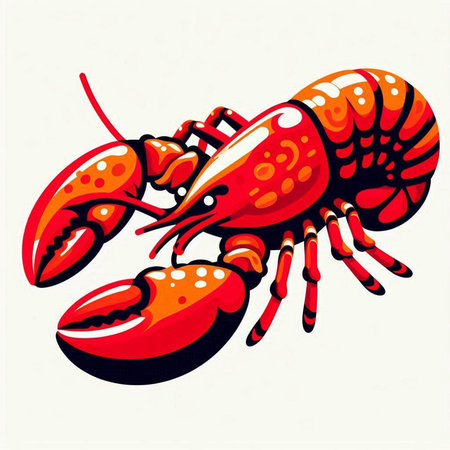 Lobster. Hand drawn vector illustration isolated on white background.のイラスト素材