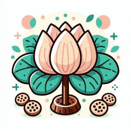 Lotus flower vector icon. Lotus flower vector icon. Lotus flower vector icon. Lotus flower icon. Lotus flower icon. Lotus flower icon. Lotus flower icon. Lotus flower icon. Lotus flower icon.のイラスト素材