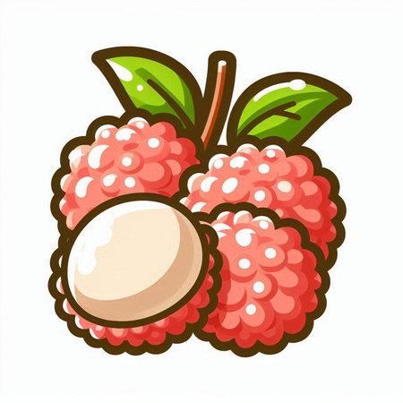 Ripe raspberries on a white background. Vector illustration.のイラスト素材