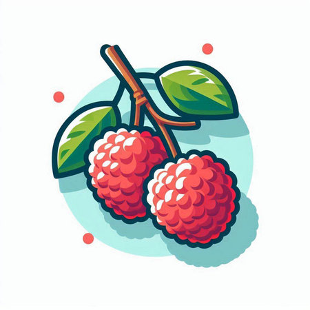 Raspberry icon. Vector illustration of raspberries on white background.のイラスト素材