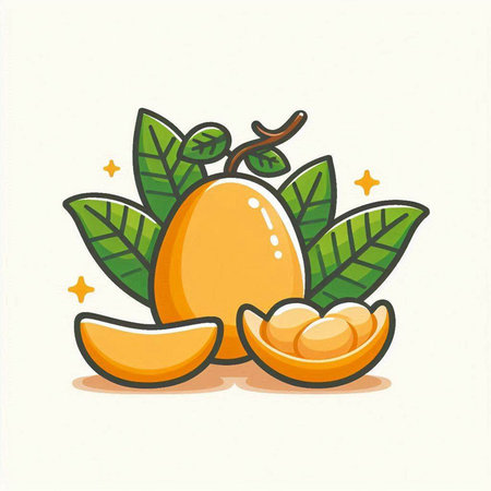 Mango fruit icon isolated on white background. Vector illustration for your designのイラスト素材