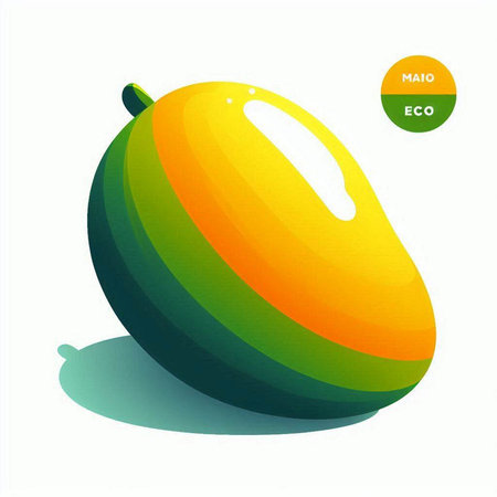 Mango fruit on a white background. Vector illustration. Eps 10のイラスト素材