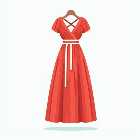 Wedding dress. Vector illustration. Isolated on a white background.のイラスト素材