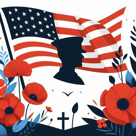 Vector illustration of Remembrance Day. Memorial Day. Memorial Day.のイラスト素材