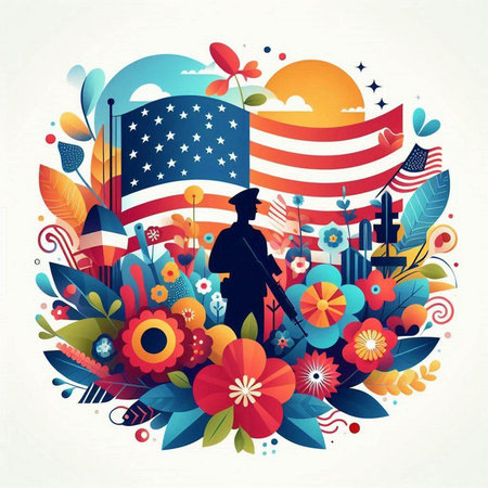 American Independence Day. 4th of July. Vector Illustration.のイラスト素材