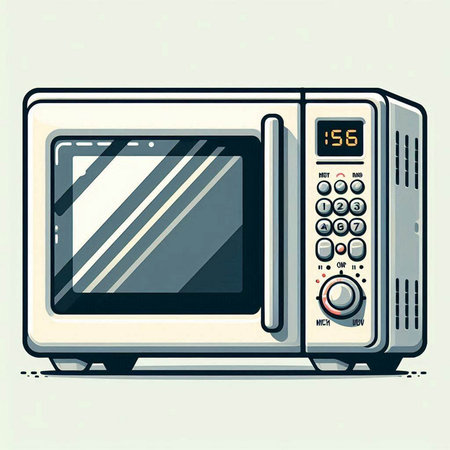 Microwave oven. Vector illustration of a modern kitchen equipment.のイラスト素材