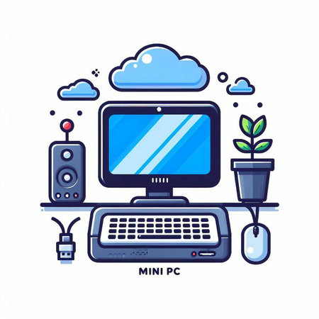 Modern workplace with computer. Workplace for freelancer. Vector illustrationのイラスト素材