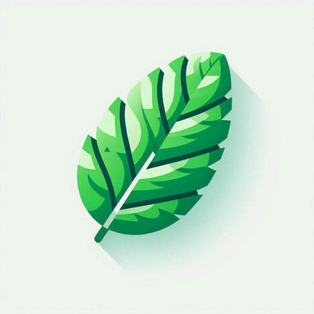Green leaf icon, flat design, vector illustration eps 10.のイラスト素材