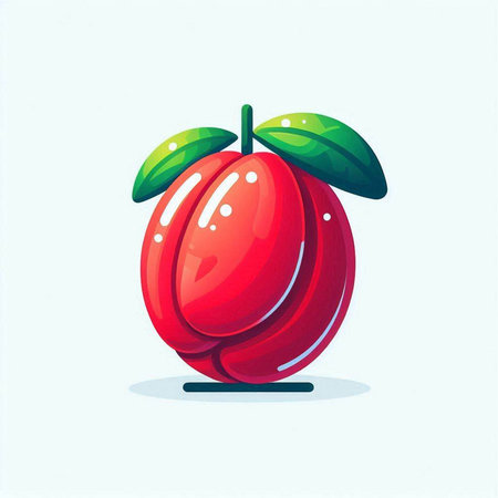 Illustration of a cherry on a white background. Vector illustration.のイラスト素材